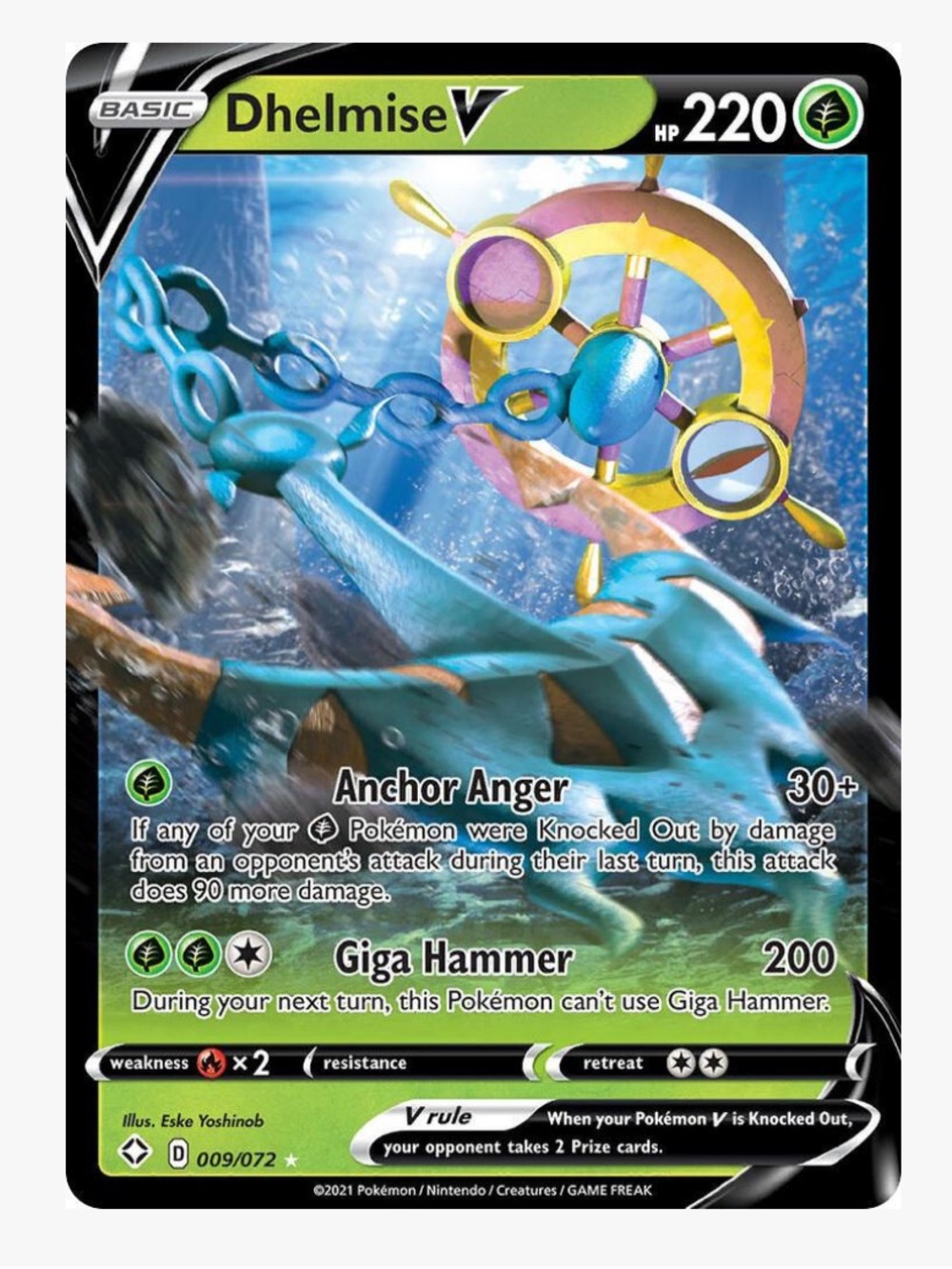 Dhelmise V Shining Fates Pokemon Trading Card